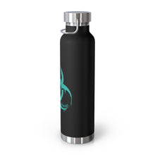 Load image into Gallery viewer, Teal Biohazard 22oz Vacuum Insulated Bottle