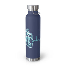 Load image into Gallery viewer, Emergency Heart in Blue/white 22oz Vacuum Insulated Bottle
