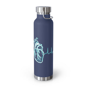Emergency Heart in Blue/white 22oz Vacuum Insulated Bottle