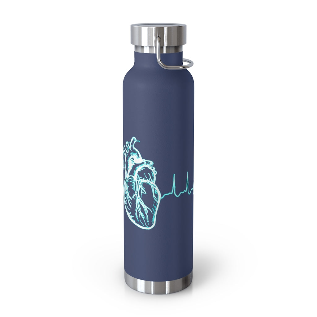 Emergency Heart in Blue/white 22oz Vacuum Insulated Bottle