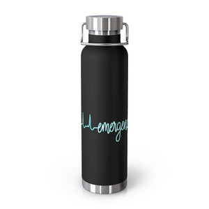 Emergency Heart in Blue/white 22oz Vacuum Insulated Bottle