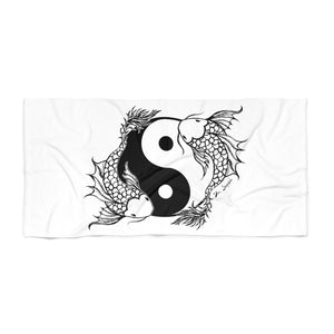 Yin Yang Koi Feng Shui Beach Towel