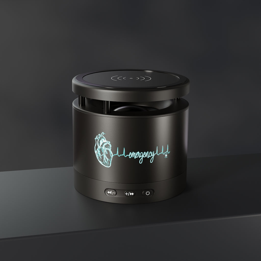 Emergency Heart Metal Bluetooth Speaker and Wireless Charging Pad