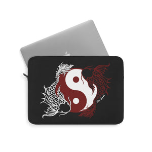 Yin Yang Koi Fish Laptop Sleeve in Black