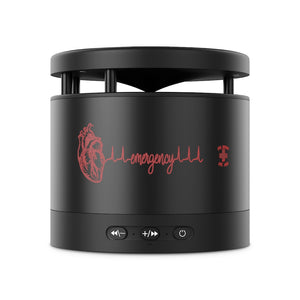 Portable Red Emergency Heart Metal Bluetooth Speaker and Wireless Charging Pad