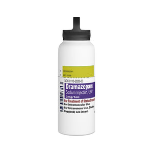 Dramazepam Stainless Steel Water Bottle, Handle Lid