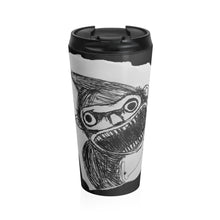 Load image into Gallery viewer, Simian Black Lid Stainless Steel Travel Mug
