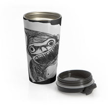 Load image into Gallery viewer, Simian Black Lid Stainless Steel Travel Mug
