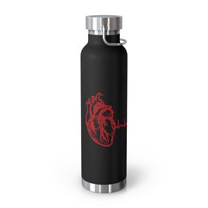 Cardiology Heart (Black)22oz Vacuum Insulated Bottle