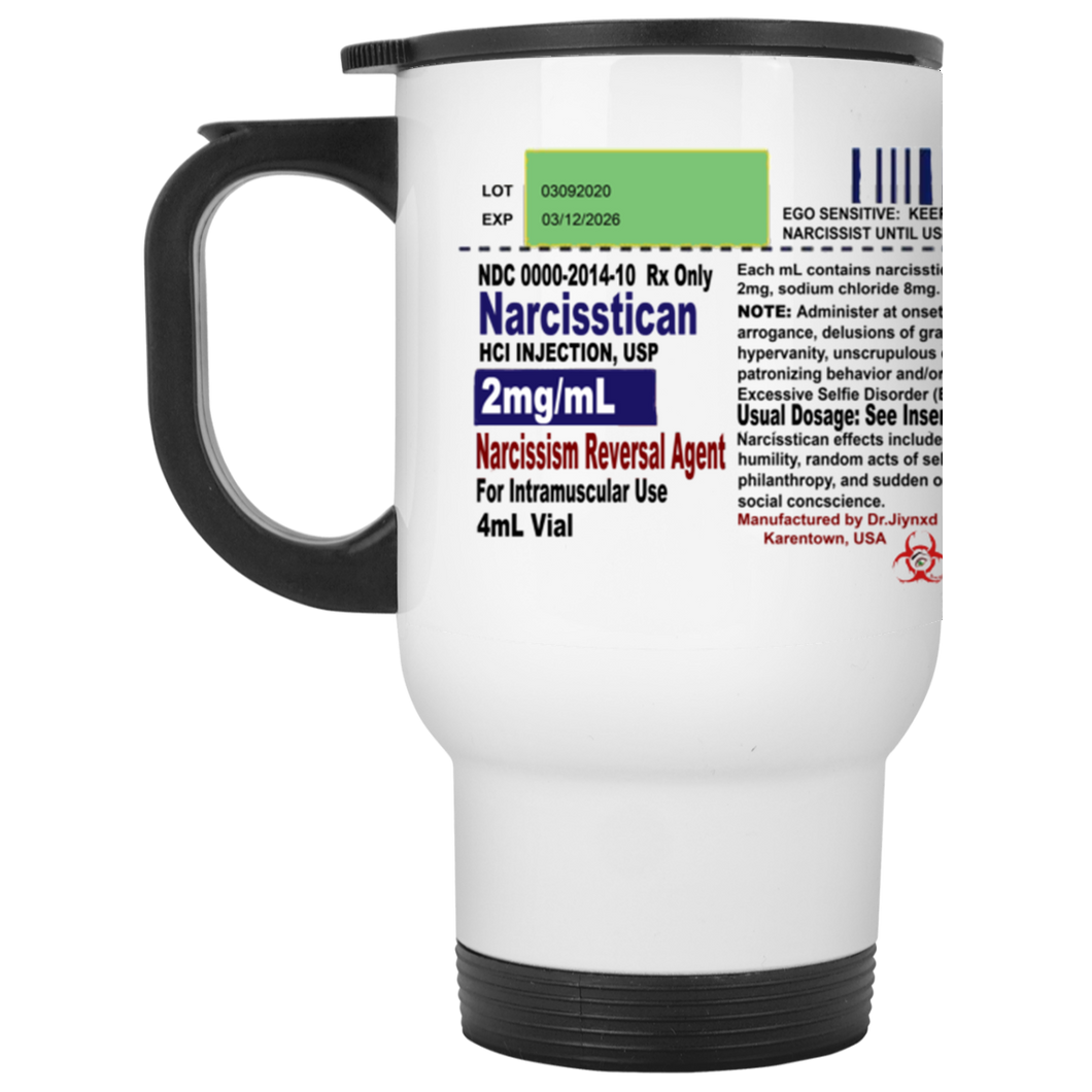 Narcisstican White Travel Mug