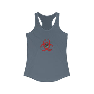 Women's Ideal Racerback Red Biohazard Tank