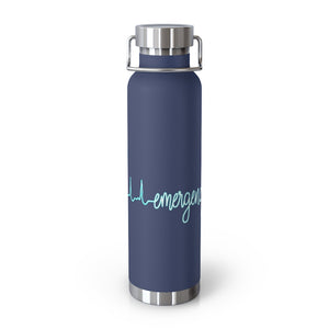 Emergency Heart in Blue/white 22oz Vacuum Insulated Bottle