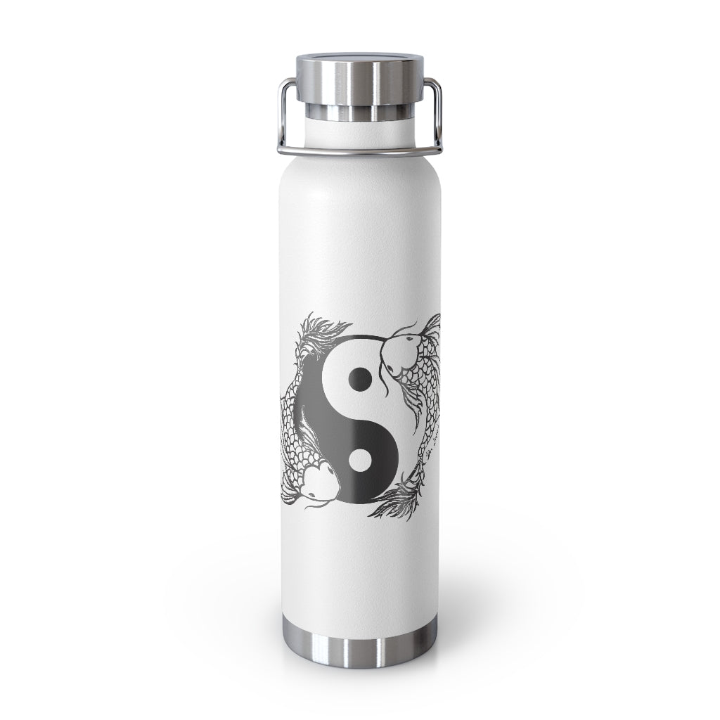 Yin Yang Koi in Black and White 22oz Vacuum Insulated Bottle