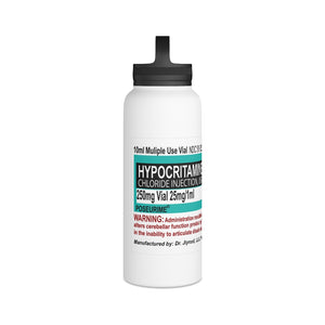 Hypocritamine "Poseurime" Stainless Steel Water Bottle, Handle Lid