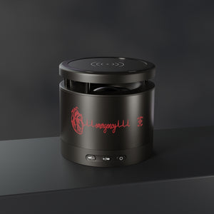 Portable Red Emergency Heart Metal Bluetooth Speaker and Wireless Charging Pad