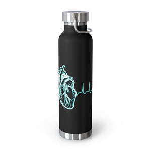 Emergency Heart in Blue/white 22oz Vacuum Insulated Bottle