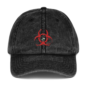 Red Biohazard Vintage Cotton Twill Cap