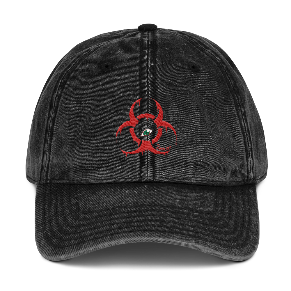 Red Biohazard Vintage Cotton Twill Cap
