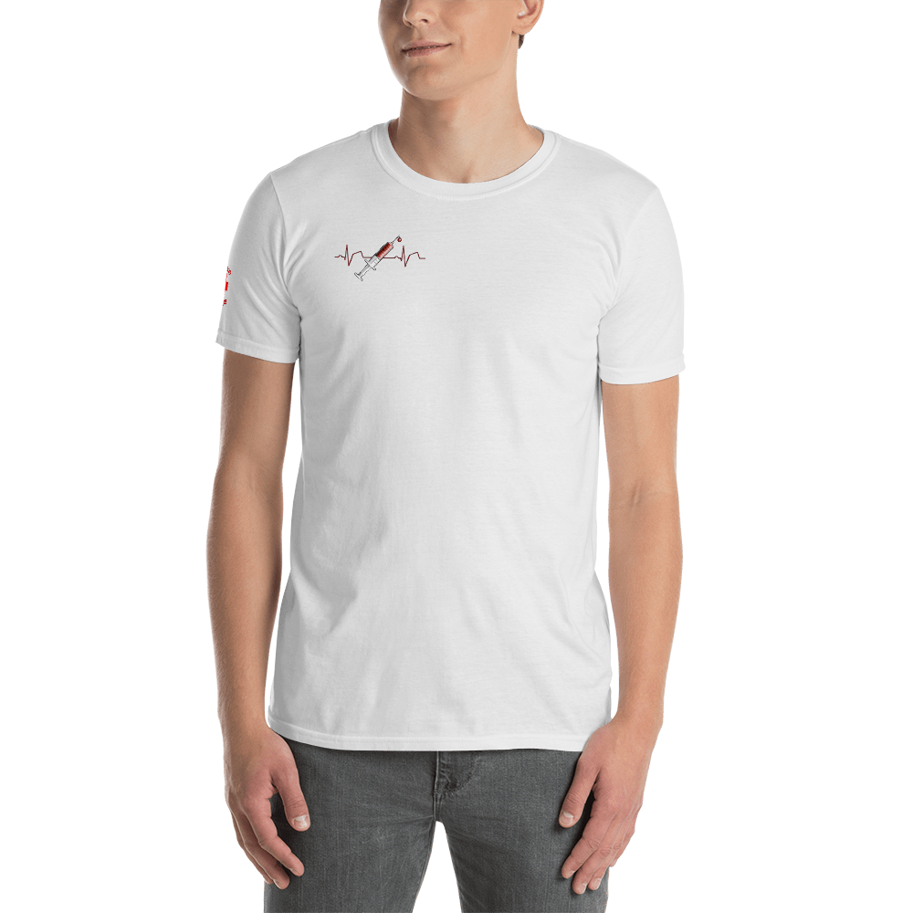 Dr. Jiynxd Short-Sleeve Unisex T-Shirt with EKG Sleeve