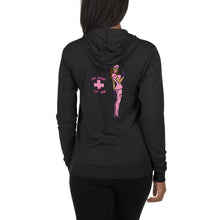 Load image into Gallery viewer, Pink Jiynxd (Brown Hair) Unisex zip hoodie
