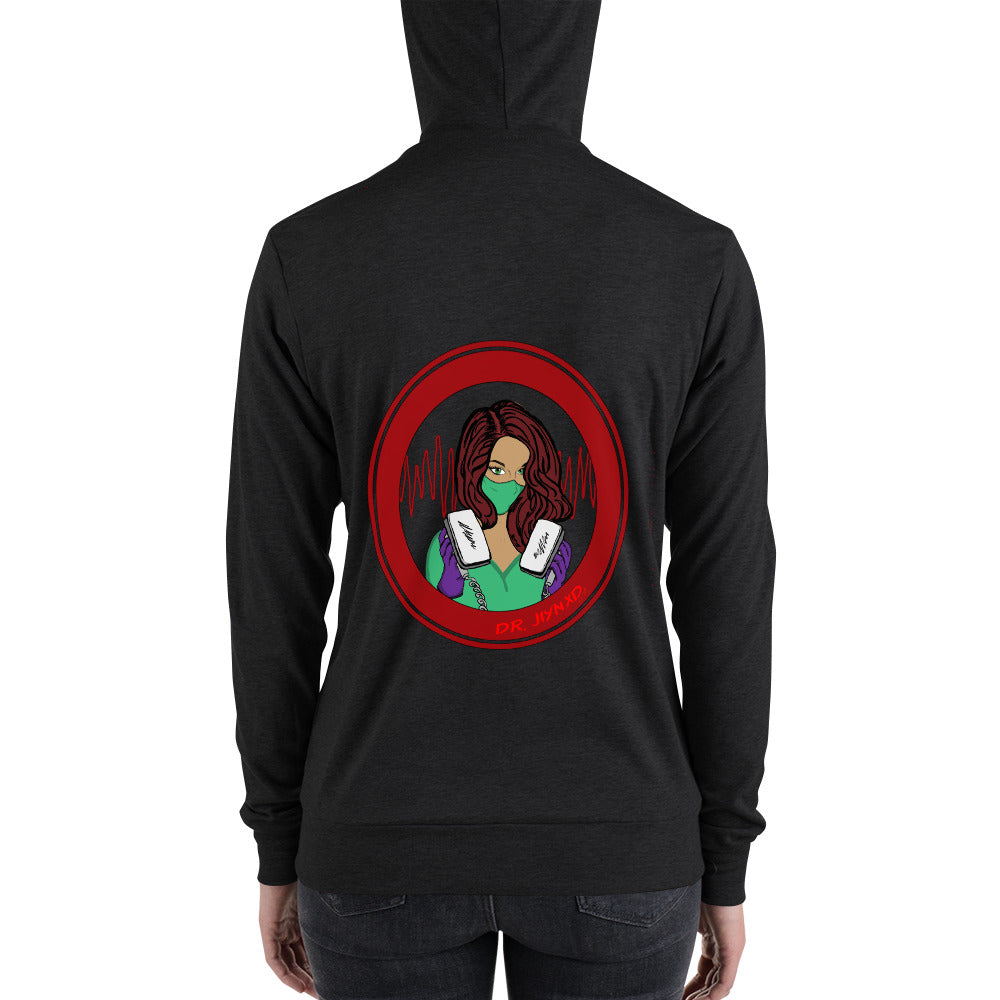 Vfib Jiynxd Red Hair/Lt. Brown Skin Unisex zip hoodie