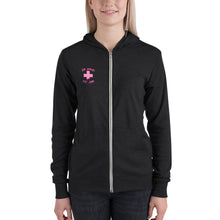 Load image into Gallery viewer, Pink Jiynxd (Light Brown Hair) Unisex zip hoodie

