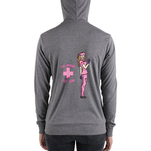 Pink Jiynxd (Light Brown Hair) Unisex zip hoodie