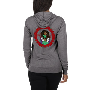 Vfib Jiynxd Black Hair/Dark Skin Unisex zip hoodie