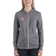 Load image into Gallery viewer, Pink Jiynxd (Light Brown Hair) Unisex zip hoodie
