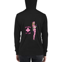Load image into Gallery viewer, Pink Jiynxd (Light Brown Hair) Unisex zip hoodie
